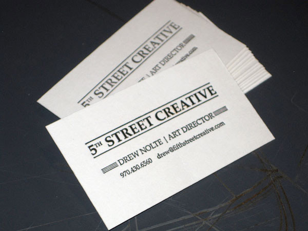 Letterpress card stack